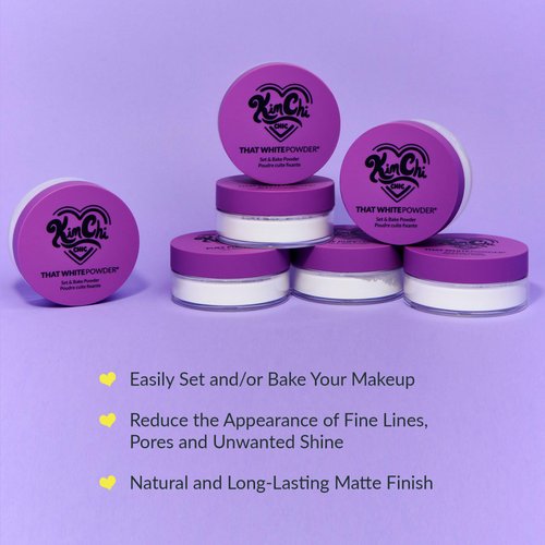 KimChi Chic Beauty That White Powder, Mattifying Makeup Setting Powder for All Skin Types, Long-Lasting Face Powder Helps Minimize the Appearance of Fine Lines