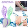 Set of 2 Pedicure Paddle Kit 4 in 1 Tool with Pumice Stone for Feet, Foot Hand Toe Nail Cleaning Brush, Metal File and Emery Board, Manicure Pedicure Foot Rasp Callus Corn Remover Pedi Set