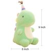 VHYHCY Stuffed Animal Plush Toys, Cute Dinosaur Toy, Soft Dino Plushies for Kids Plush Doll Gifts for Boys Girls (Green, 9 Inch)