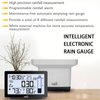 Wireless Digital Rain Gauge with Thermometer, Self-Emptying Rain Collector Monitoring Rainfall,High Precision Remote Rain Gauge Outdoor Indoor for Garden and Yard,Freeze Proof Rain Measure Gauge
