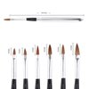 WOKOTO 6pcs/SET Nail Brushes Silver Metal Handle Nail Art Builder Crystal Carve Brush Design For 3D Pattern Design Nail Art Brushes Detachable Set