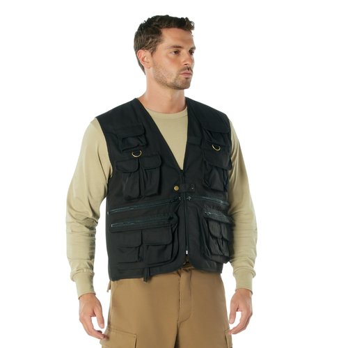 Rothco Uncle Milty Travel Vest – 17 Utility Pockets – Lightweight Outdoor Cargo Vest for Fishing, Photography, Hunting, Camping, Hiking, and More – Black – XS