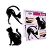 2 in 1 Cat Shape Eyeliner Template Stencil Smoky Eyeshadow Applicators Eyeliner Plate Matte PVC Material Professional Multifunction Black Cat Shape Eye liner & Eye Shadow Guide Template　 (1pack)