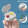 Pill Box, 3 Compartment Small Pill Case for Purse & Pocket, Cute Pill Organizer Travel Pillbox, Pill Container Holder to Hold Vitamins, Medication, Fish Oil and Supplements(Van Gogh Almond Blossom)