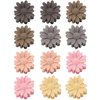 Small Hair Clips Flower Hair Claw Clips for Women 12pcs Matte Small Claw Clips Cute Hair Clips for Girls (Flower - Yellow/Pink/Grey/Coffee/Brown)