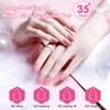 Makartt Gel Top Coat Nail Polish: 3-in-1 Hard Gel Top Coat Soak-off UV Gel Glossy Finish Long Lasting Nail Strengthen for Gel Nail Polish Nail Charms Rhinestone Clear Nail Gel for Home Use Beauty Gift