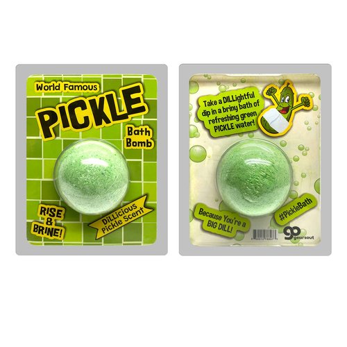 Giant Dill Pickle Bath Bomb - Premium Dill Pickle Scented Bath Ball for Kids - Shower Gift for Pickle Lovers, Funny Stocking Stuffers and Home Spa Gift Baskets