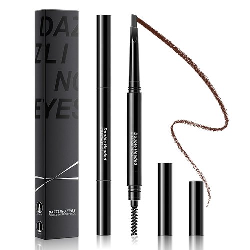 Eyebrow Pencil Brown Brow Pencil - Waterproof Eyebrow Makeup Brow Pen, Eyebrow Pen with Multi Function Eyebrow Brush, Long-Lasting & Smudge-Proof Eye Brow Pencils for Women Natural Brows (Dark Brown)