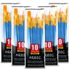 Acrylic Paint Brush Set, 5 Packs / 50 pcs Nylon Hair Brushes for All Purpose Oil Watercolor Painting Artist Professional Kits