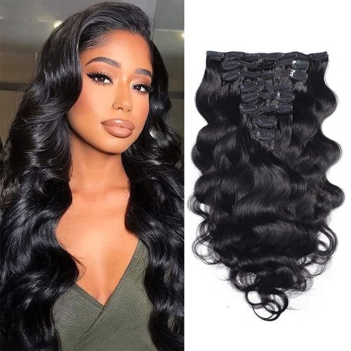 Clip in Hair Extensions Real Human Hair For Black Women Body Wave 8Pcs Remy Hair Extensions Clip ins Human Hair with 18Clips Double Weft 120g Double Weft Long 8 Pieces/Lot 150g with 16 Clips 22 Inch