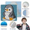 YP Latch Hook Kits for Kids Adults DIY Rug Tapestry Kits with Printed Canvas Embroidery Kits Festival Gifts Home Decoration (Penguin,11.8inch X 11.8inch)