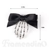 Framendino, 2 Pack Halloween Skeleton Claws Hair Clips Gothic Skull Hands Costume Headpiece Barrettes Bone Claw Hairpins with Bowknot for Horror Party Halloween Hair Accessories