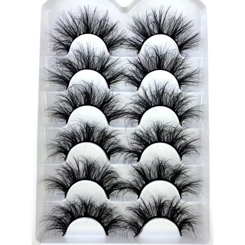 HBZGTLAD 5pairs/6 Pairs Fluffy False Eyelashes Natural Faux Mink Strip 3D Lashes Pack (SR-2),1 Count (Pack of 1)