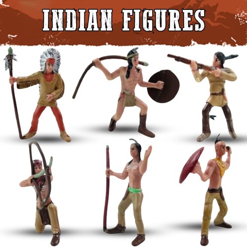 Liberty Imports 12 PCS Cowboy and Indian Figures, Mini Wild West and Native American Toy Figurines with Realistic Details, Western Cake Toppers, Party Favors for Kids