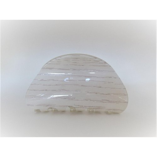 Glossy white washed wood effect hair claw clip