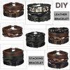 Jstyle 12Pcs Braided Leather Bracelet for Men Women Cuff Wrap Bracelet Wristbands Adjustable B