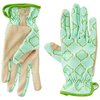 Digz Planter Pro Women's Gardening Gloves and Work Gloves with Touch Screen Compatible Fingertips, Geometric Pattern, Medium,Beige