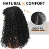 Limerence Long Curly Wig for Black Women Natural Black Curly Wig with Bangs，Curly Wigs with Bangs for Women 20 inch for Daily Use