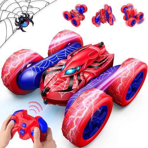 Remote Control Car,Double Sided 360° Rotating 4WD RC Cars for 3-12 Year Old Boys 2.4GHz Electric Rechargeable Race Stunt Birthday Halloween Xmas RC Toys for 3 4 5 6 7 8 9 10 11 12 Year Old Boys