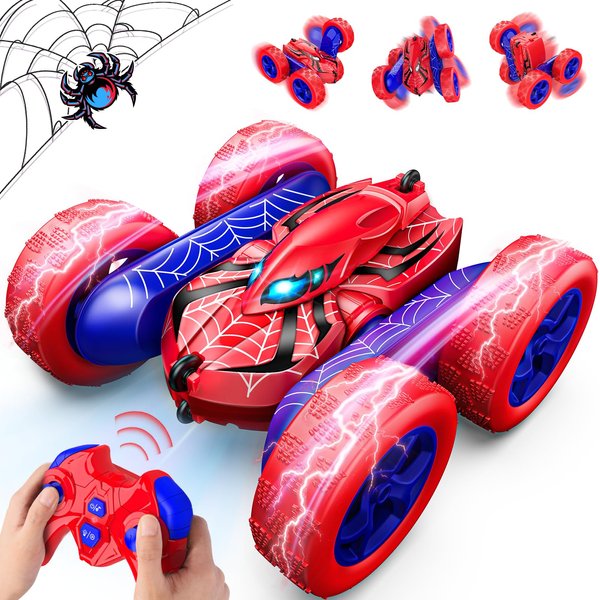 Remote Control Car,Double Sided 360° Rotating 4WD RC Cars for 3-12 Year Old Boys 2.4GHz Electric Rechargeable Race Stunt Birthday Halloween Xmas RC Toys for 3 4 5 6 7 8 9 10 11 12 Year Old Boys
