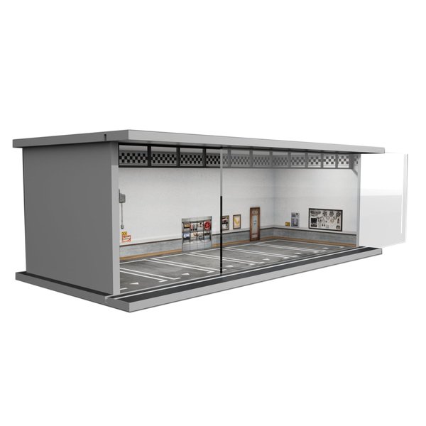 Hot Diecast Wheels Display Case - 1/64 Scale Die-cast Model Car Display Case with LED Light and Acrylic Cover, Hot Diecast Wheels Parking Garage Dioramas with 6 Parking Spaces (1/64-6Pwheels)
