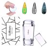 LiBiuty Nail Art Stamper, Dual Head Clear Jelly Nail Polish Transfer Stamper with Extra 4Pcs Silicone Heads & 1 Scraper Nail Stamping Tool