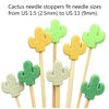 16pcs Knitting Needle Stoppers Cute Cactus and Monstera Leaf Needle Point Protectors Stitch Stoppers Knitting Supplies Accessories