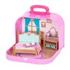 Li’l Woodzeez – Travel Suitcase Bedroom Playset – Portable – Dollhouse Furnitures & Accessories Included – Pretend Play Toy for Kids Age 3+