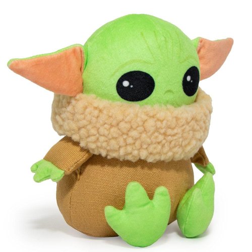 Buckle-Down Dog Toy, Mandalorian, Plush Squeaker Star Wars The Child Sitting Pose, Baby yoda, 8" x 8" (DTPT-SWBIF) for All Breed Sizes