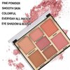 Joyeee Full Face Makeup Palette, 4 in 1 Small Nude Nake Makeup Palet with Highlight, Bronze, 3 Colors Eyeshdow, 2 Color Blush, Double Side Brush, Fine Silky Powder