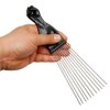 Luxxii (2 Pack) 9" Black Fist Metal Afro Pick Lift Hair Comb Detangle Wig Braid Hair Man Styling Comb