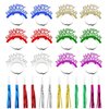 24 Pieces New Years Eve Party Supplies 2025,12 Pieces Happy New Year Headband,12 Pieces Metallic Fringed Noise Makers,New Years Party Favors