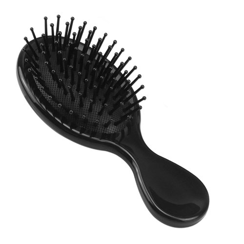 HQSLsund 10 Pack Mini Hair Brushes Bulk, Mini Hair Brush Individually Wrapped, Soft Bristles Adds Shine, Scalp Massage and Detangling, Safe for All Hair Types Extensions, Wigs(Bright Black)