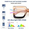 FEISEDY Fashion Oversized Blue Light Glasses for Women Anti Fatigue Thick Square Computer Eyewear B2381