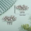 Denifery 2PCS Bridal Hair Comb Rhinestone Wedding Hair Accessories for Brides Crystal Wedding Headpiece for Bride and Bridesmaids Rhinestone Hair Accessory for Women and Girls (Silver)