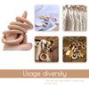 bopoobo Wooden Rings Natural Beech for Craft, Unfinished Wood Ring Circle Rings for DIY Baby Teething Toys, Baby Wooden Teether Accessories, Pendant Connector (10 Pcs, 55 mm)