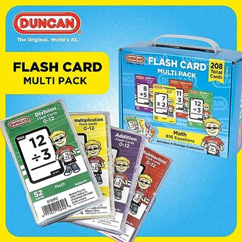 Duncan Math Flash Cards - Multi Pack Combo Set (Addition, Subtraction, Multiplication, Division)