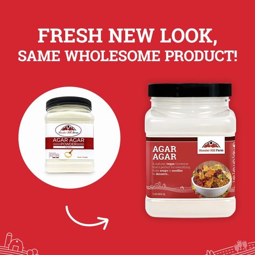 Agar Agar Powder by Hoosier Hill Farm, 1LB (Pack of 1)| Vegan gelatin substitute