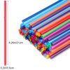 Plastic Straw Dispenser and 100 Pcs Drinking Straw Organizer Container with Stainless Steel Lid Transparent Drinking Straw Holder Striped Plastic Straw Plastic Drinking Straw (Bright Colors)