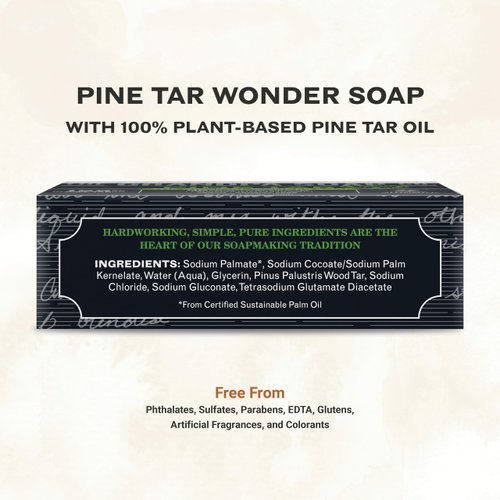 The Grandpa Soap Company Pine Tar Bar Soap for Men- Made With 100% Plant-Based Pine Tar Oil, 3 in 1 Cleanser Deodorizer and Moisturizer, Dermatologist Tested, Safe for Sensitive Skin, 3.25 Oz, 2 Pack