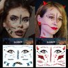 260+ PCS 36 Sheets Fake Tattoos Halloween Zombie Makeup Tattoos Temporary Realistic,Halloween Scar Tattoo Face Big Mouth Face Temporary Tattoos for women Men Kids