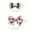 HIFANMM Football Hair Bows for Girls, 4pcs Football Printed Glitter Hair Clips, Super Bowl Baby Hair Accessories Alligator Barrettes Hair Bowknot Toddlers Kids for Party Princess Cosplay Decoration