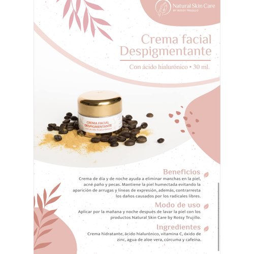 Rossy Trujillo Facial Cream - Despigmentante with Hyaluronic Acid, Zinc & Vitamin C, Fade Sun Spots, Cruelty-Free, 1 fl oz