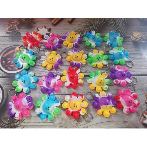 colorbopop Bulk Mini pop Bubble Keychain Fidget Present,octopus Party Favors,Classroom Students Boys Girls Birthday Small Gifts