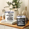 LiqCool Gifts for Parents, Parents Christmas Gifts Ideas from Daughter Son, 14 Oz Daddy & Mommy Est 2025 Mug with Gift Card, Cool Gifts for New Parents on Mother's Day Father's Day(Black&White)