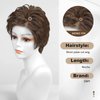 Short Pixie Cut Wig Lace Front Wigs for Women Short Straight Hair Wig Monofilament Hand-tied Mono Top with Rich Feathery Layers Natural Smooth Wigs (Dark Brown 8Inch)
