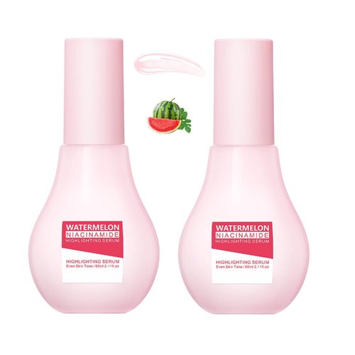 2Pcs Watermelon Moisturizer Facial Serum, Facial Glow Serum & Priming Liquid Highlighter.(120ML)