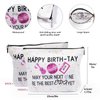 50PCS Temporary Tattoos Gift with Funny Birthday Card and Cosmetic Bag Merch Set, Music Birthday Party Decorations for Fans, Great Sweet Birthday Gifts for WOmen Girls