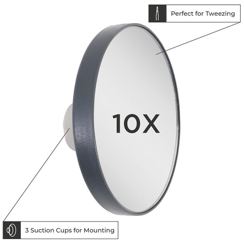 Zadro 3.5-Inch Dia Non-Lighted Purse Mirror Compact Mirror Hand Travel Magnifying Mirror with Suction Cup Shaving Mirror