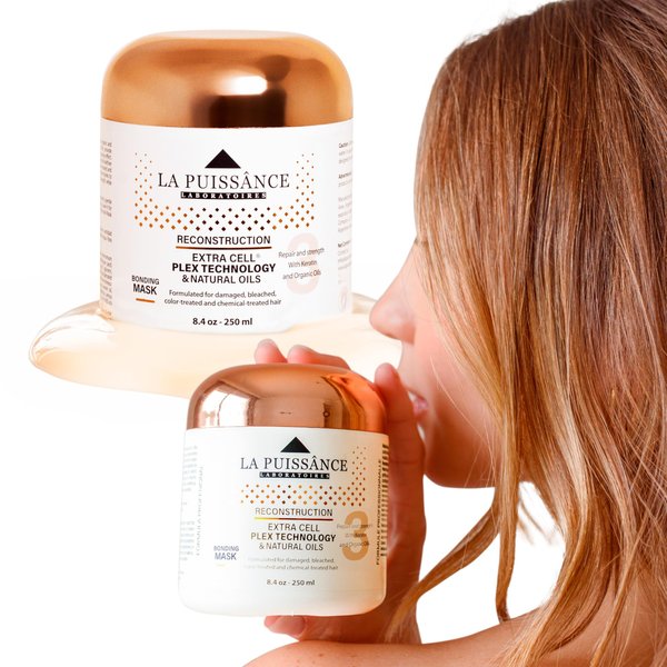 LA PUISSANCE Extra Cell Plex Deep Conditioning Hair Mask Step 3 - Moisturizing Repair Treatment for Damaged Hair - Ideal for Color-Treated, Bleached & Chemically-Treated Hair for Home and Salon Use